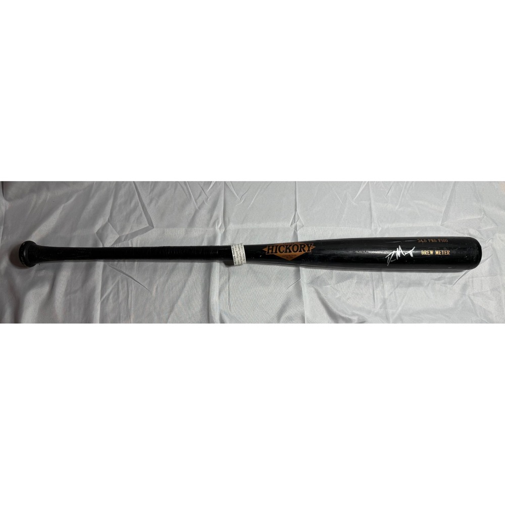 Old Hickory Drew Meyer Signed Game Used Bat Frisco Roughriders P100 34in 2005